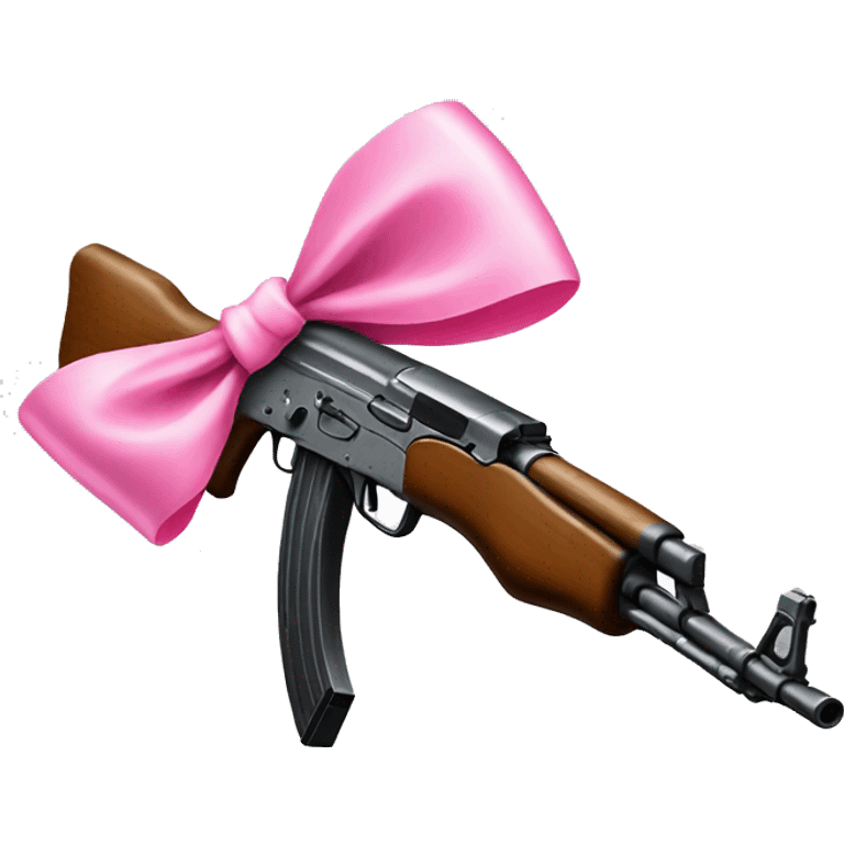 Ak47 with pink bow on it emoji