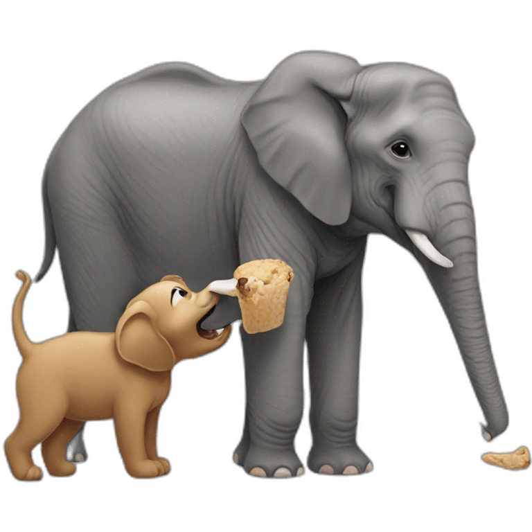 Elephant eating a dog emoji