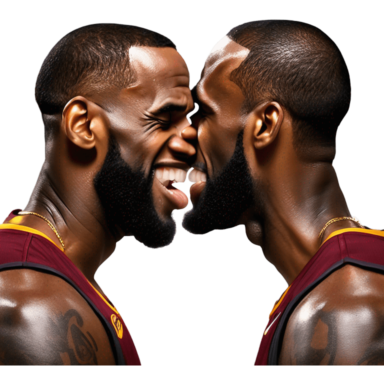 LeBron kissing lebron emoji