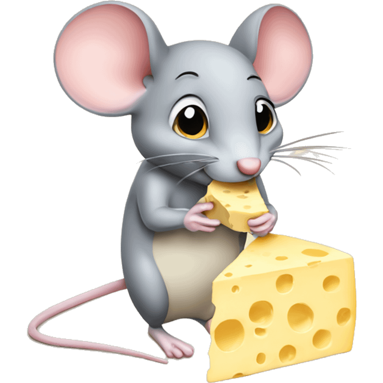 mouse eating cheese emoji