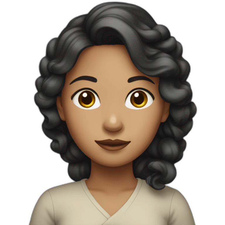 burmese girl-with Hair curled  black emoji