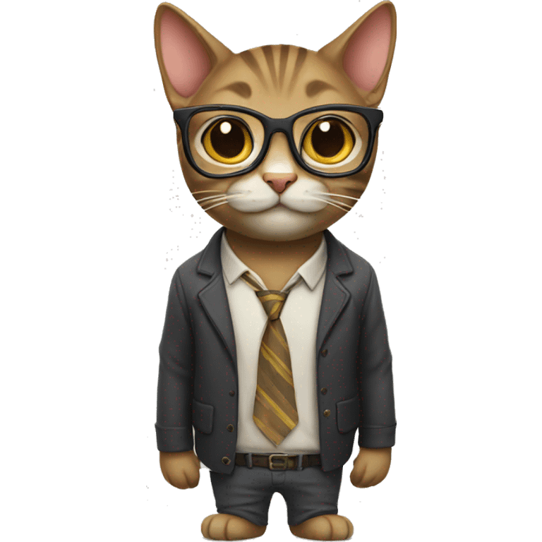 Nerd cat emoji