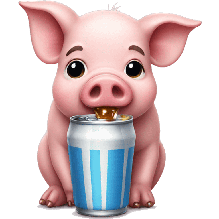 small pig drinking soda emoji