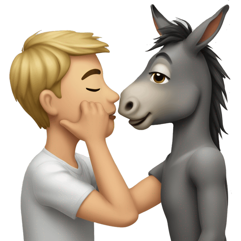 kiss, me, donkey emoji