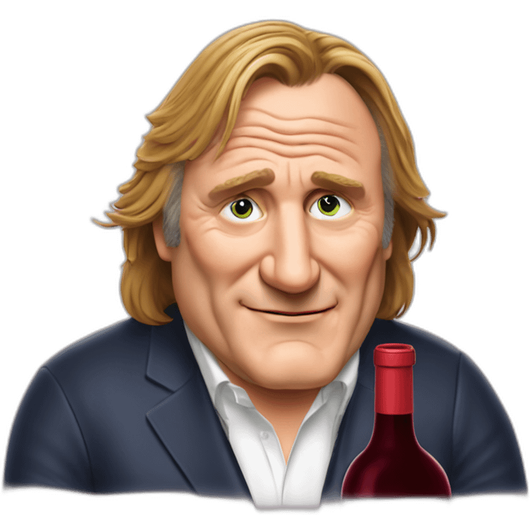 Gérard Depardieu qui boit du vin rouge emoji