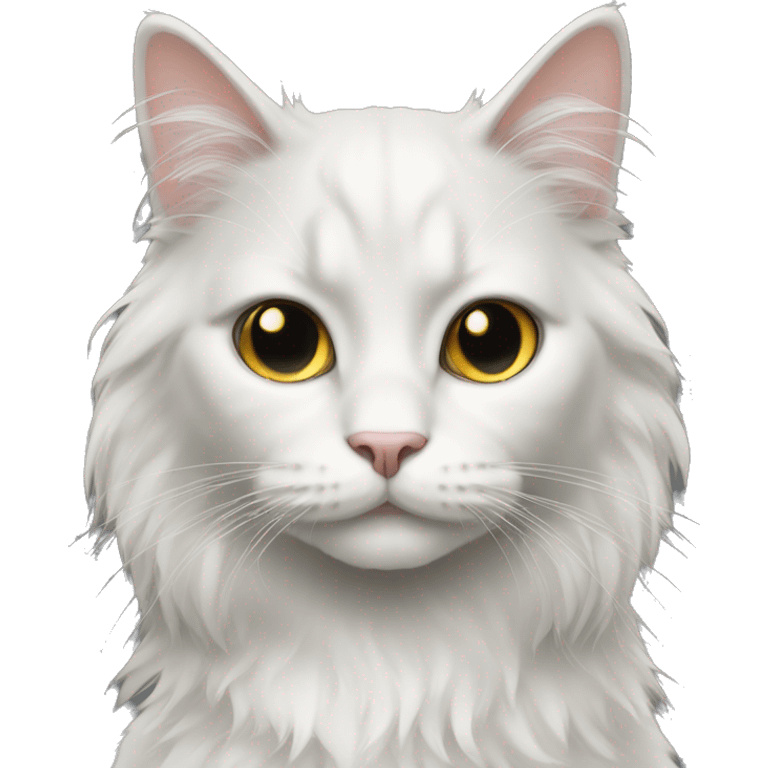 black cat domestic long-haired with white spot emoji