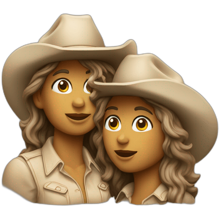 Two statues cowgirl position emoji