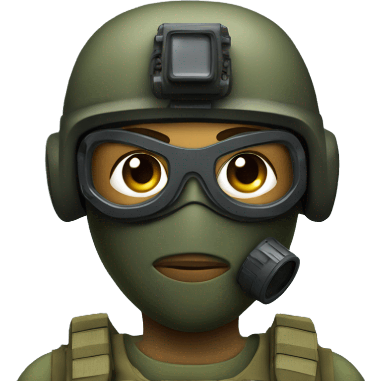 Special Forces Soldier wearing mask with night vision goggles emoji