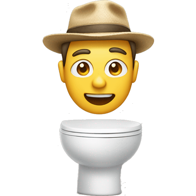 Man in a toilet with a hat on the head  emoji