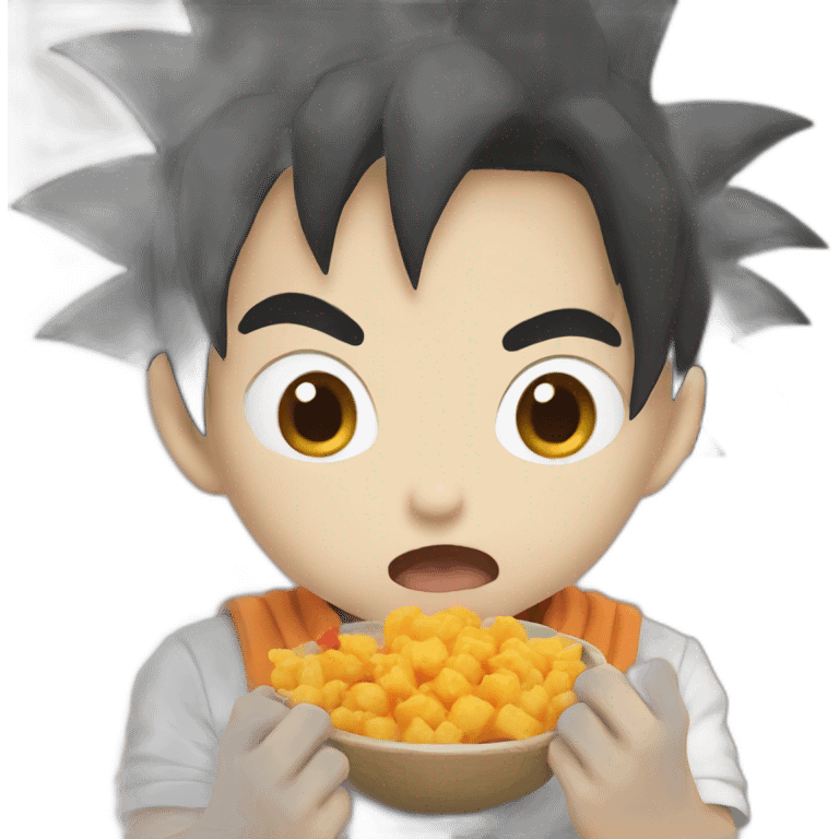 cute goku  eating emoji