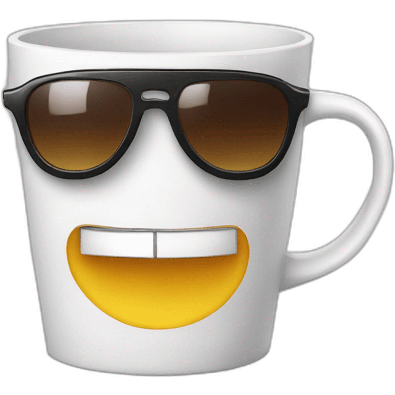 Cup with sunglasses  emoji