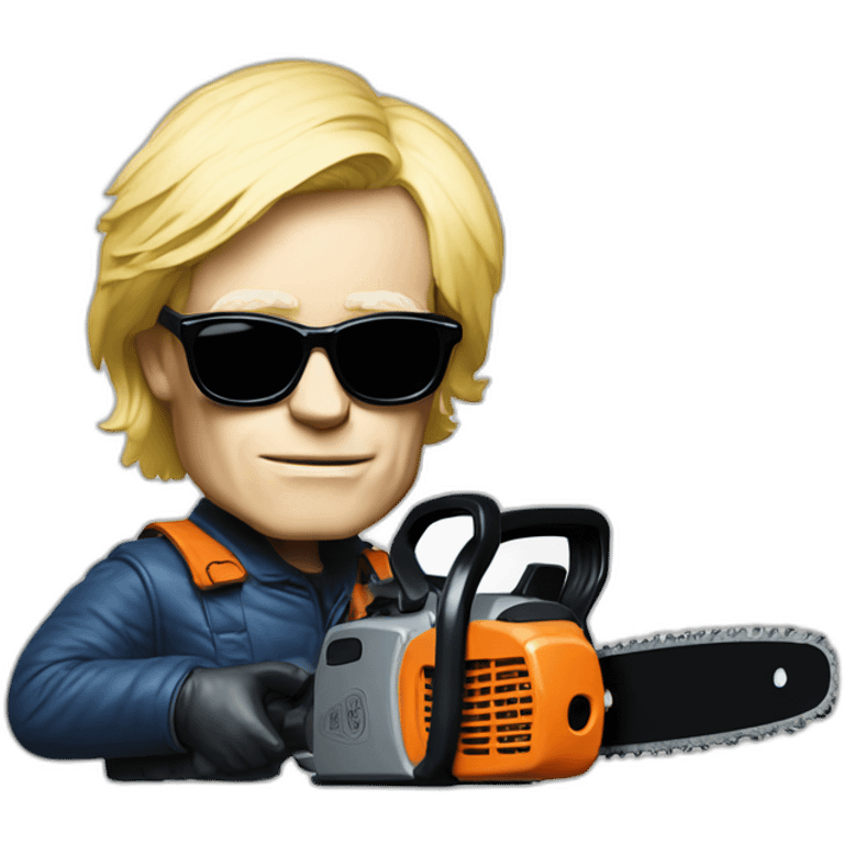 andy warhol with a chainsaw emoji