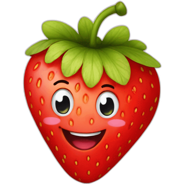 Smiling strawberry emoji