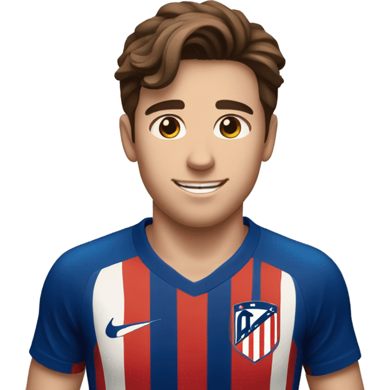 A young man with brown hair tupe and a atlético de Madrid Shiry emoji