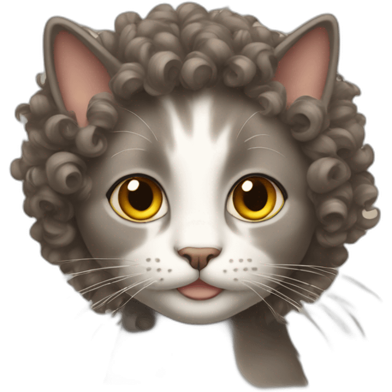 cat with curly hair emoji