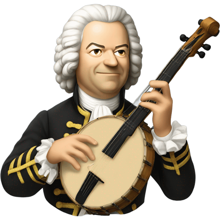 Johann Bach pointing banjo emoji