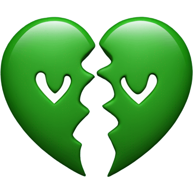 heart two halves dark green emoji