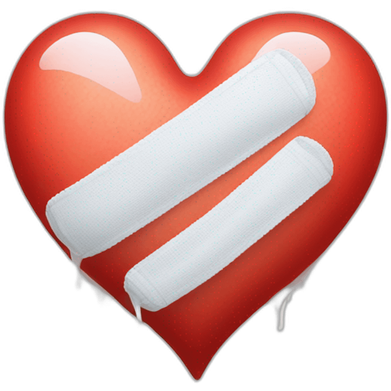 bandaged red heart with white liquid dripping from the bottom IOS STYLE emoji