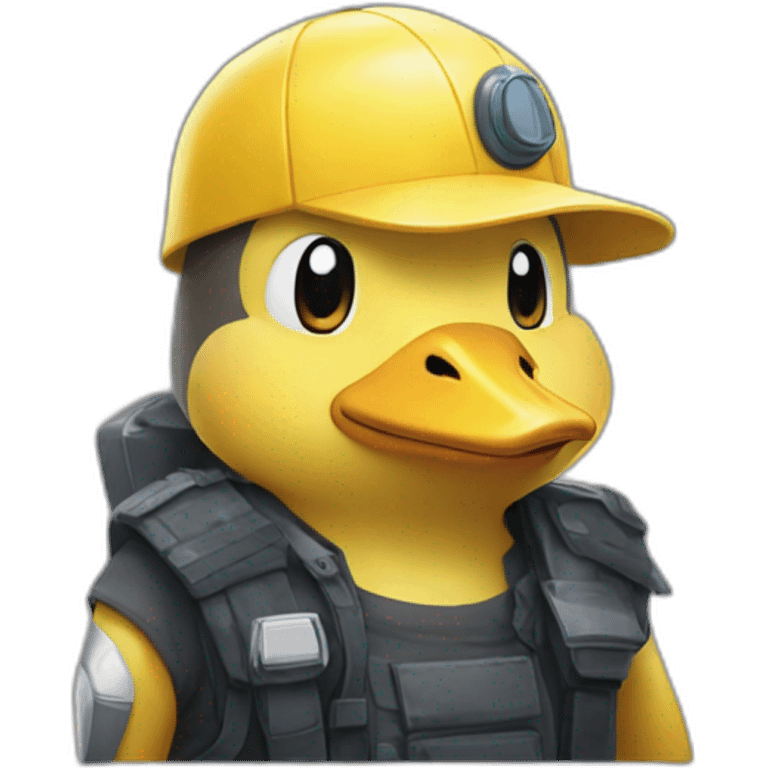 psyduck con casco de seguridad emoji