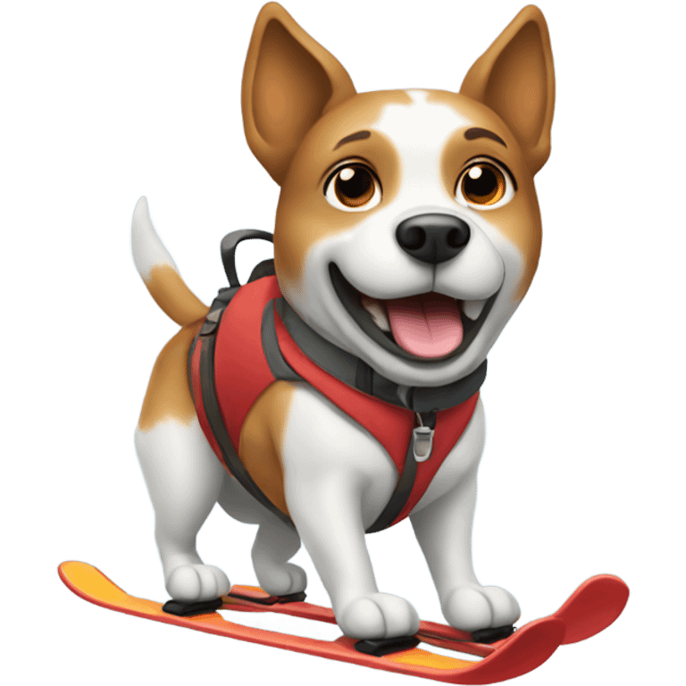 dog skiing emoji