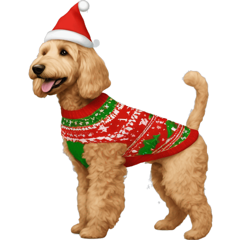 goldendoodle Elf-MrNarwald Christmas sweater emoji