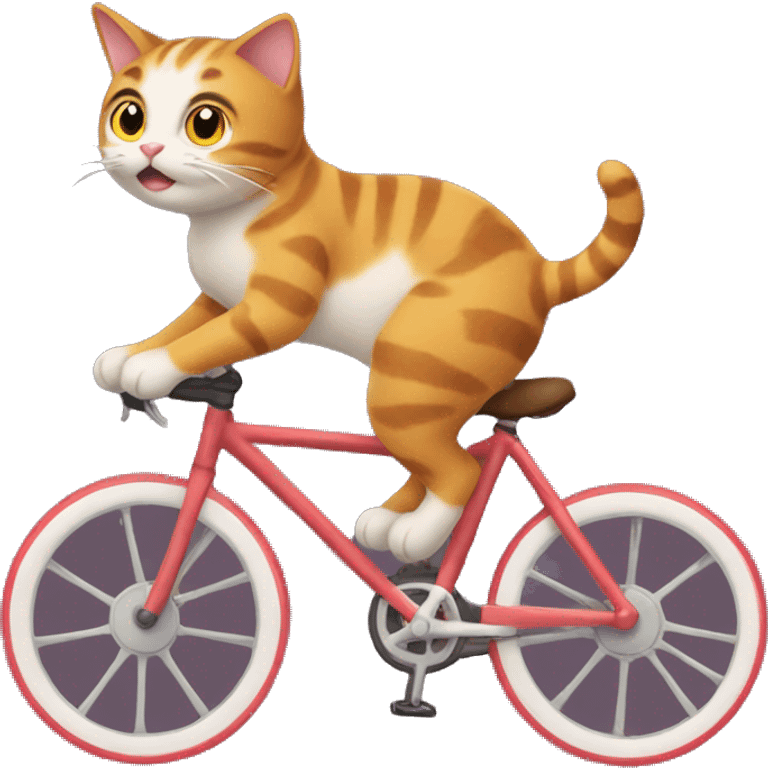 Cat riding a bike emoji