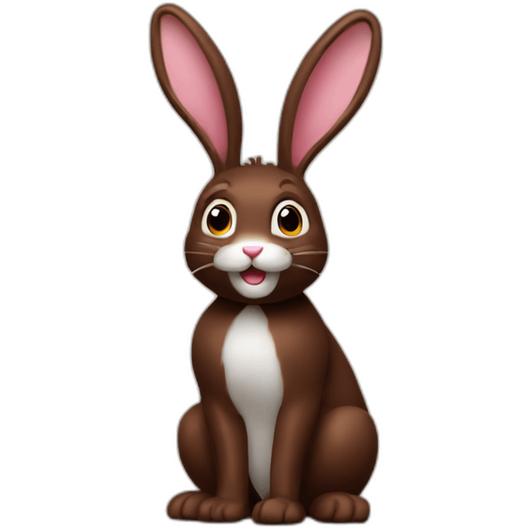 Chocolate rabbit with a bitten tail emoji