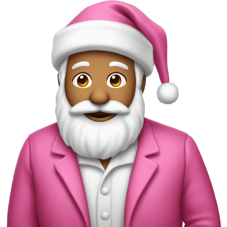 santa wearing pink suit emoji