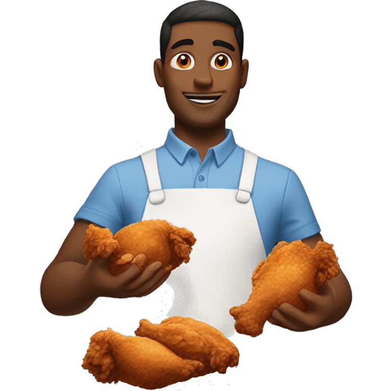 Make a guy holding fried chicken  emoji