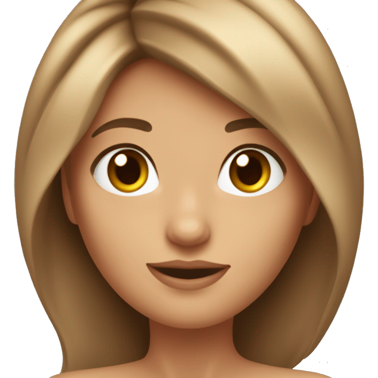 Memoji brune aux yeux marronds cheveux long emoji