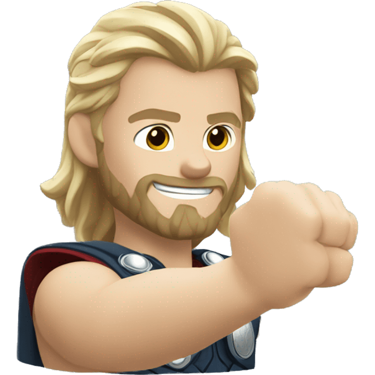 Can you make an emoji of Thor waving his hand in a friendly gesture emoji