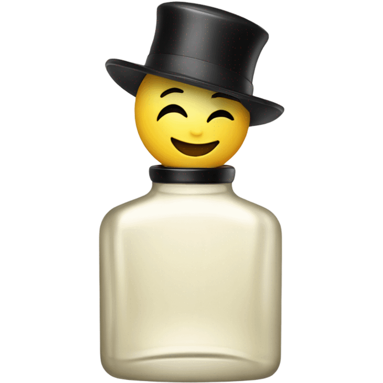 smiling perfume with black cap emoji