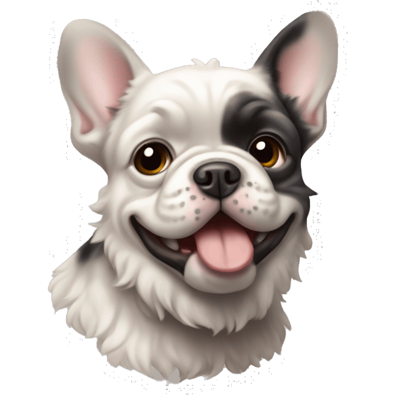 Merle fluffy Frenchie  emoji