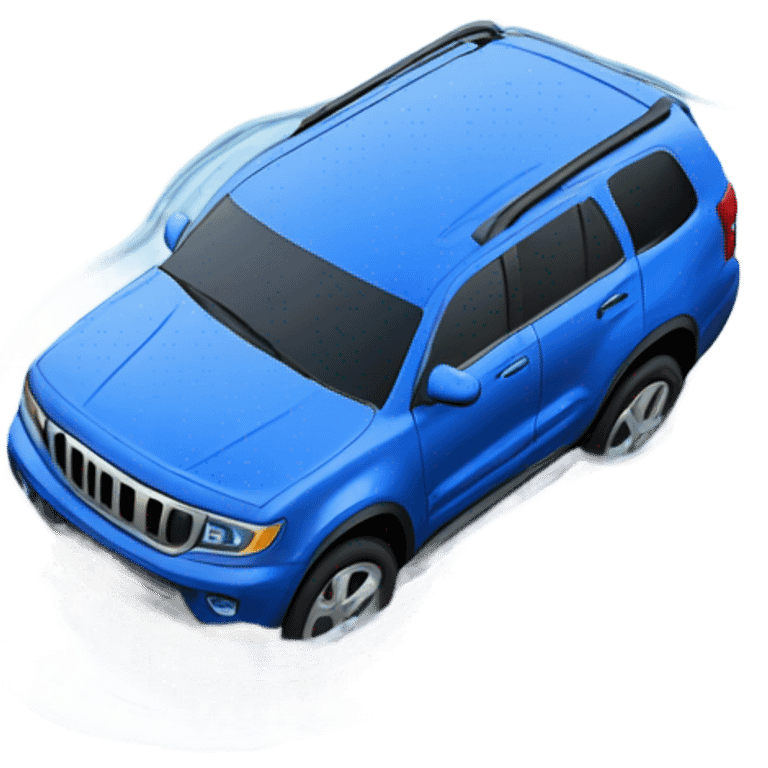 Blue suv melting into a puddle in the sun emoji