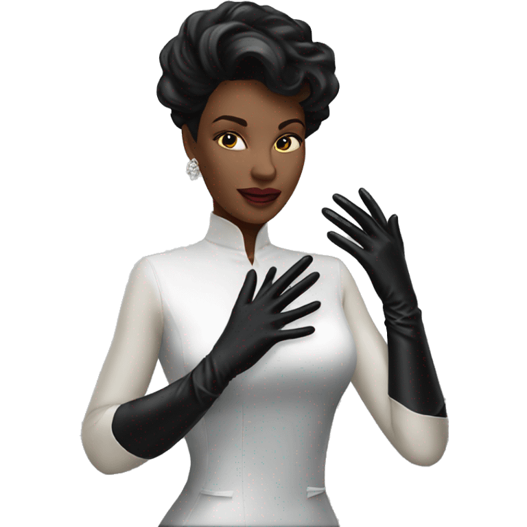 Black Latex gloves elegant woman emoji