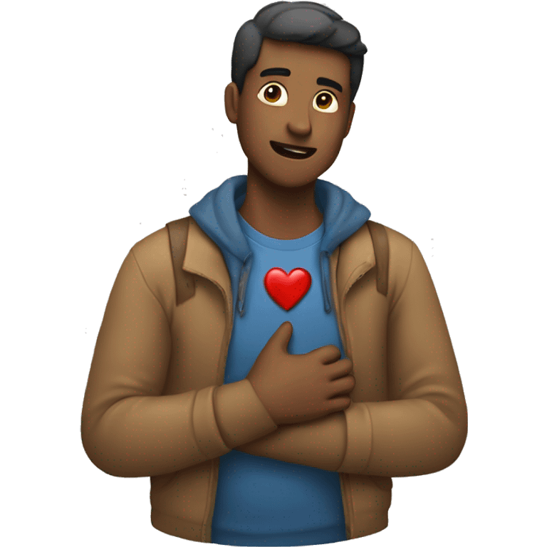 a man clutching his chest,of having a heart attack emoji