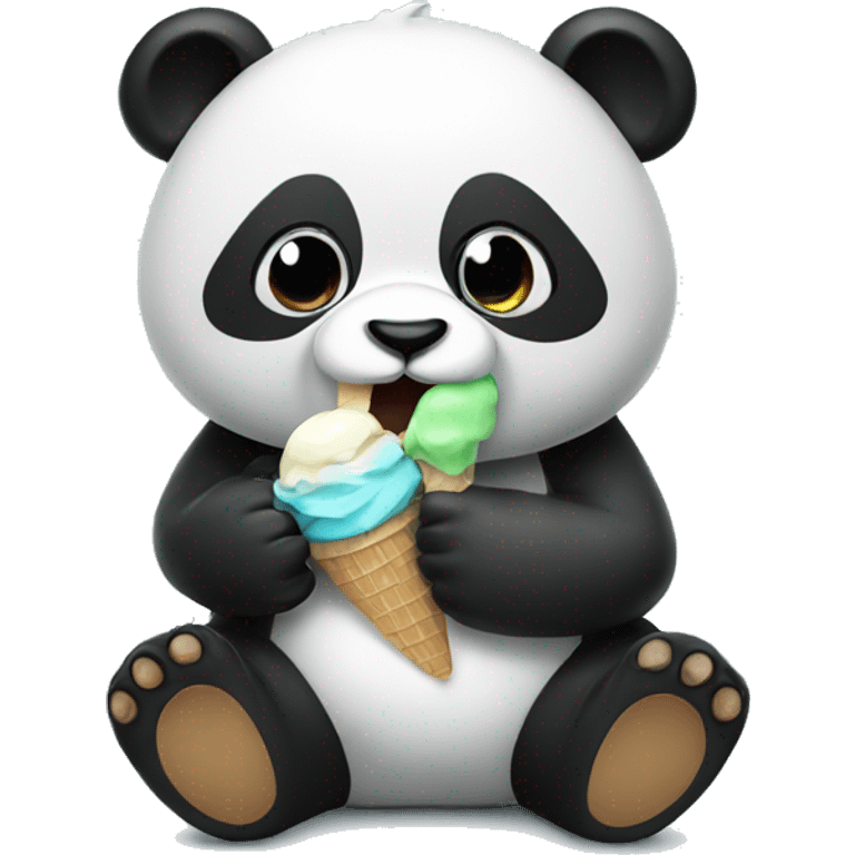 Panda eating ice cream emoji