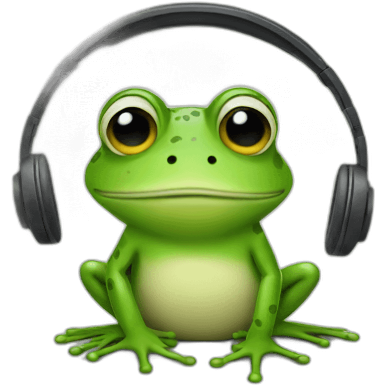 frog listening to rock music emoji