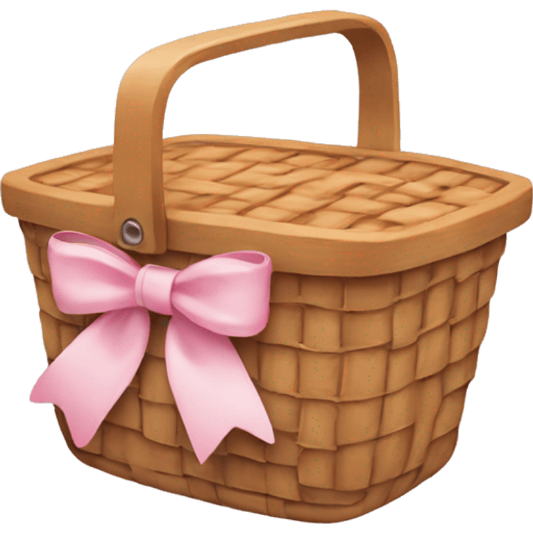 Picnic  basket in light pink bow emoji