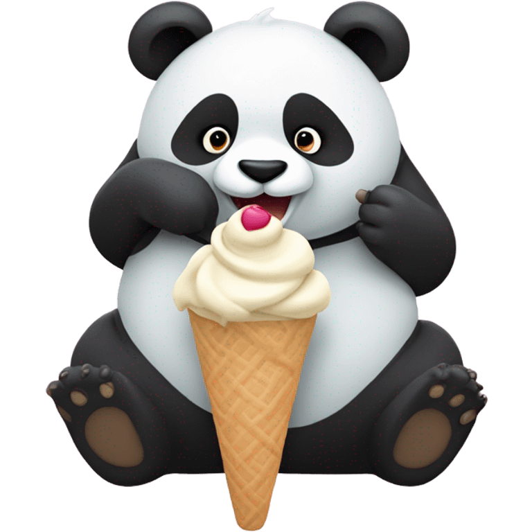 Panda eating ice cream emoji