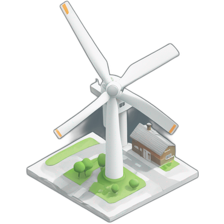 wind turbine，isometric view emoji