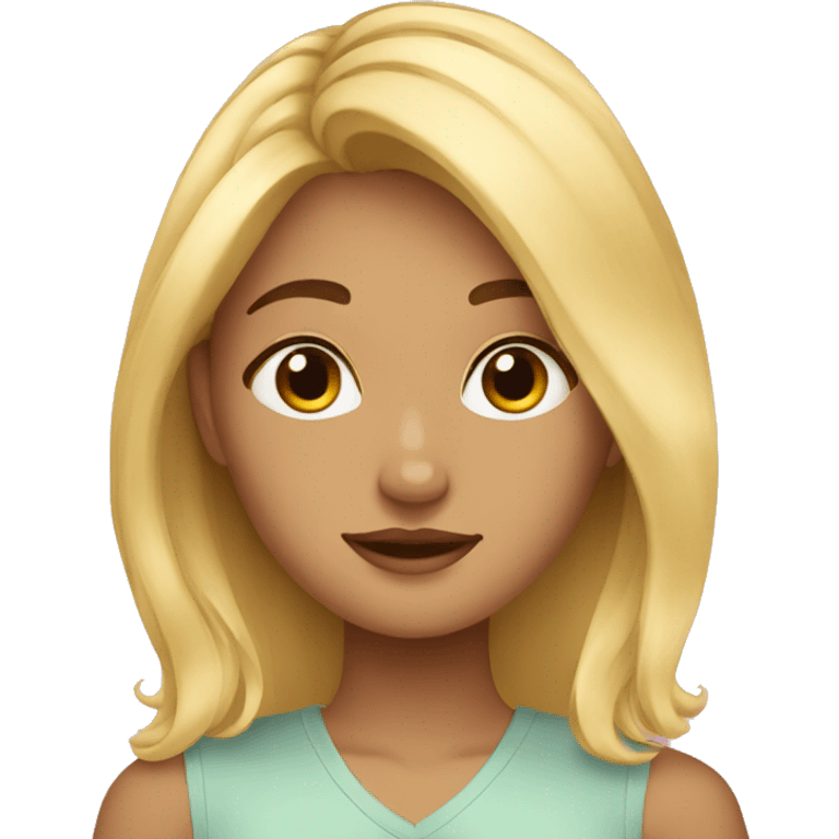 blonde girl selfcare emoji