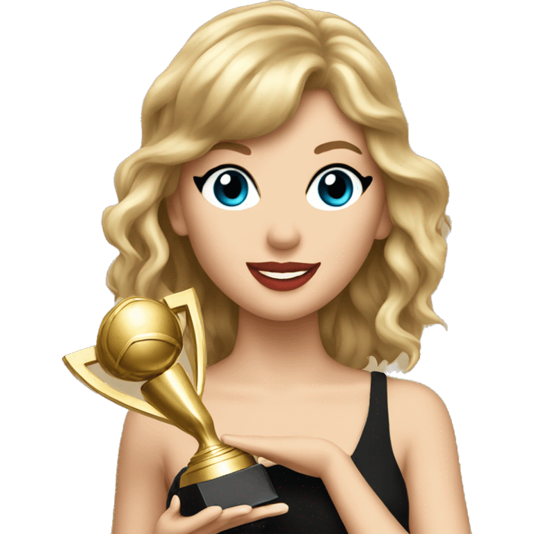 Taylor Swift holding trophy emoji