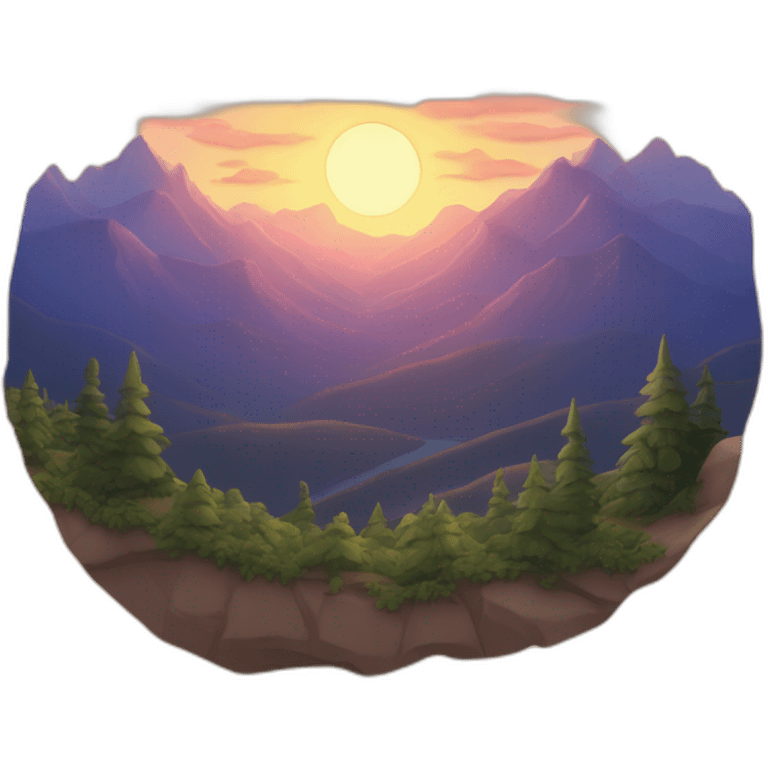 the sun setting behindکیر the mountains emoji