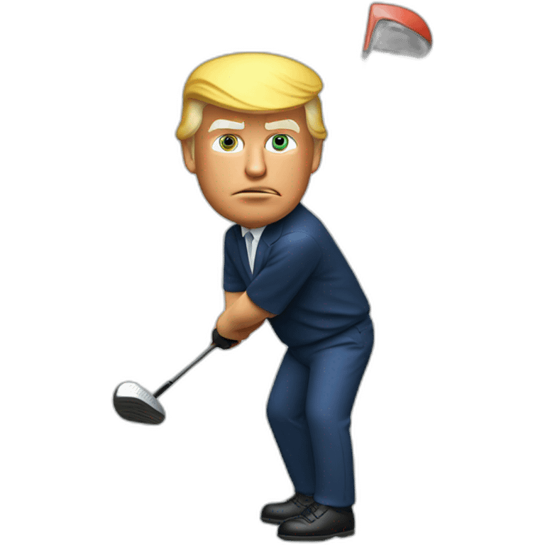 Donald trump swinging a golf club emoji