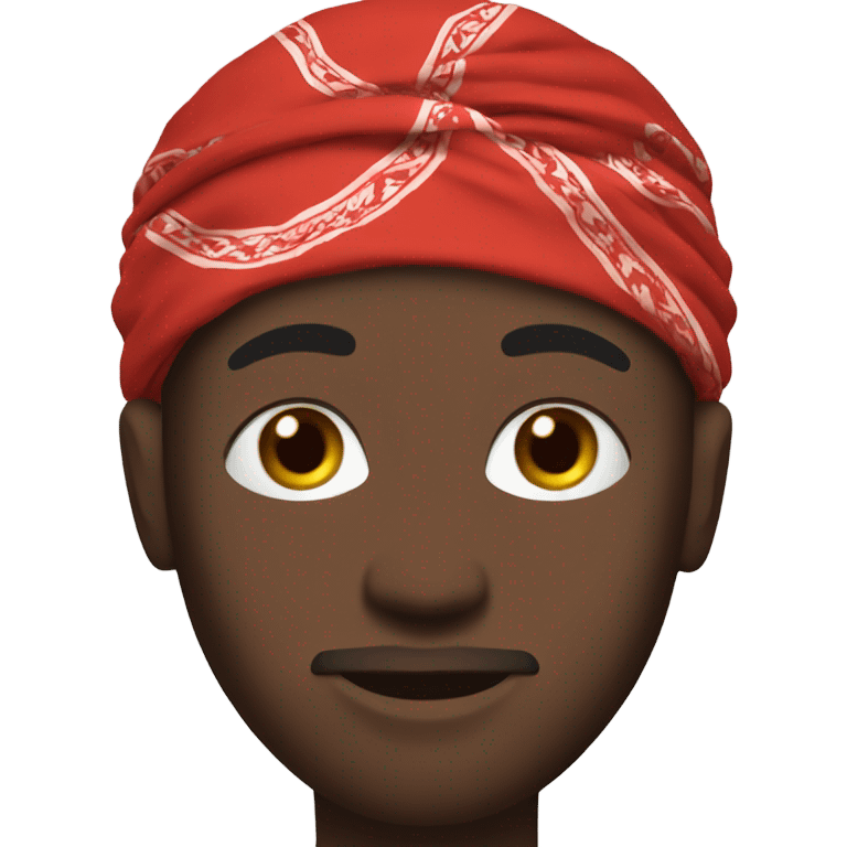 Red bandanna ￼on black man emoji