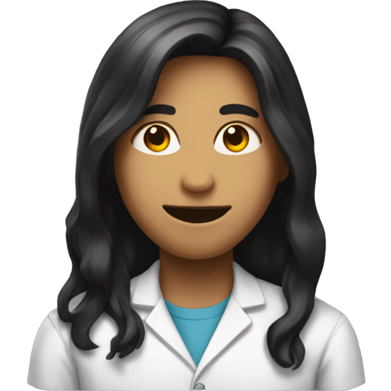 chemistry student with black long hair emoji