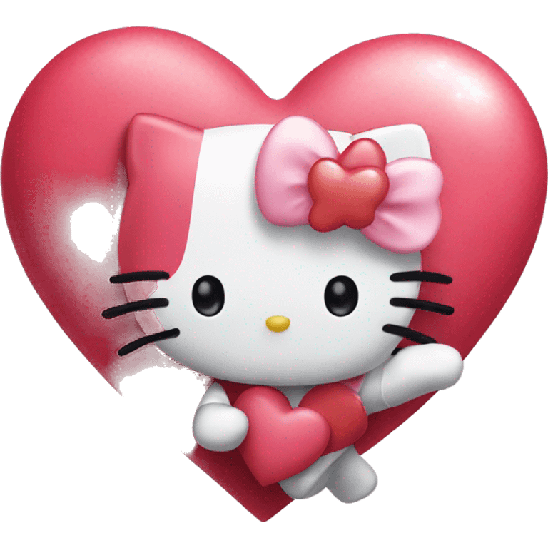 Hello kitty on a heart emoji