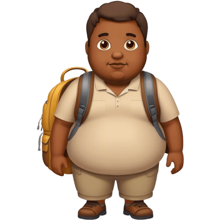 Fat man wearing a backpack emoji