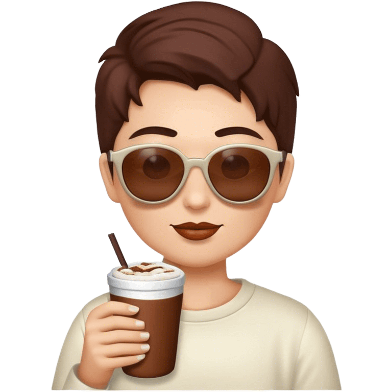 Pennine in sunglasses drinking coco emoji